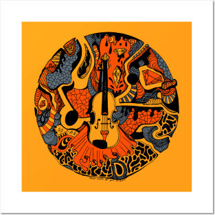 Orangrey Circle of Music Posters and Art